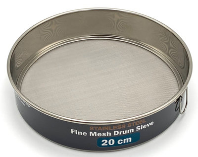 Buckingham Stainless Steel 40 Fine Mesh Drum Sieve - Durable & Efficient Straining Tool 20 cm