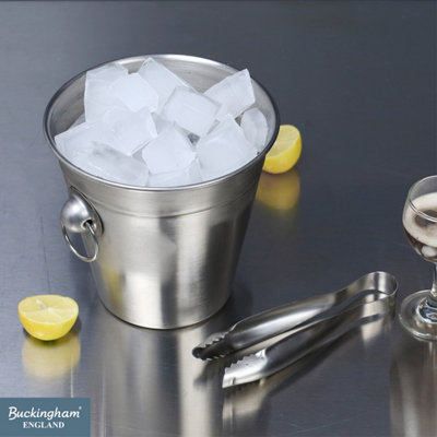 Buckingham Stainless Steel Mini Ice Bucket with Tong 14 cm