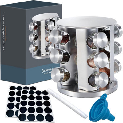 Shop Buckingham Stainless Steel Rotating Spice & Herb Rack including 12 ...