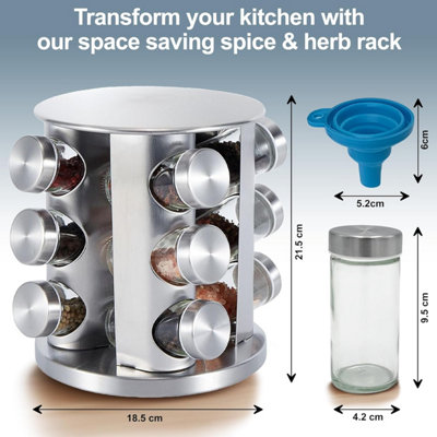 Buckingham Stainless Steel Rotating Spice & Herb Rack including 12 ...
