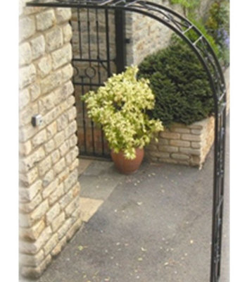 Buckingham Wall Fix Arch (Including 2 Ground Spikes) Bare Metal/Ready to Rust - Steel - L30.4 x W127 x H218.4 cm