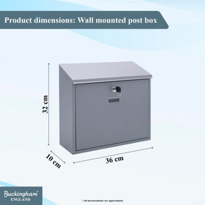 Buckingham Wall Mounted Large Steel Lockable Mail Post Letter Box ...