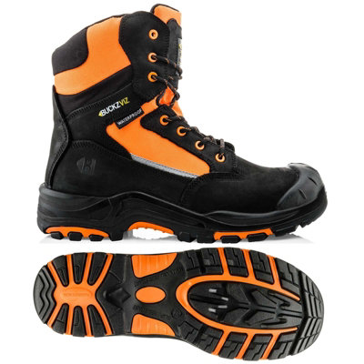 Buckler Boots BuckzViz High Support Orange Zip Lace Safety Work Boot UK Sizes 10