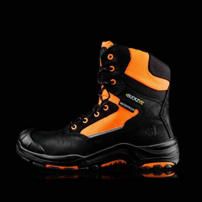 Buckler Boots BuckzViz High Support Orange Zip Lace Safety Work Boot UK Sizes 10
