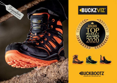 Buckler Boots BuckzViz High Support Orange Zip Lace Safety Work Boot UK Sizes 10