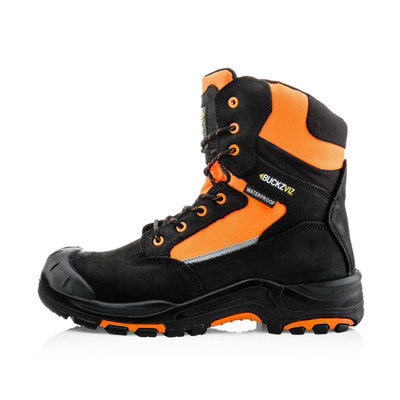 Buckler Boots BuckzViz High Support Orange Zip Lace Safety Work Boot UK Sizes 13