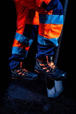Buckler Boots BuckzViz High Viz Orange Lace Safety Work Boots UK Sizes 11