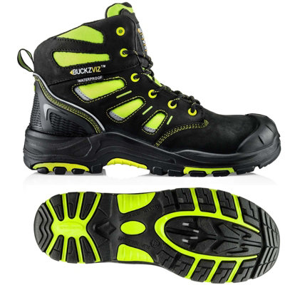 Buckler Boots BuckzViz High Viz Yellow Lace Safety Work Boots UK Sizes 7