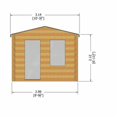 Bucknells 28 mm Log Cabin 12 x 8 Feet