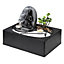 Buddha Electric Tabletop Fountain Water Feature Home Decor with LED Lights and Succulents