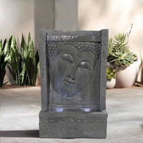 Buddha Wall Oriental Solar Water Feature