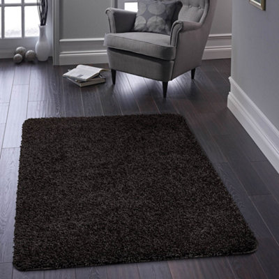 Buddy Black Washable Plain Rug By Origins-60cm X 100cm