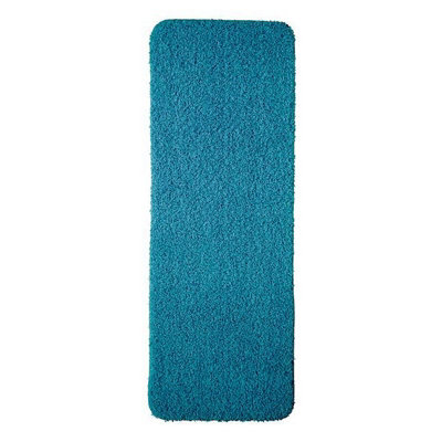 Buddy Teal Washable Plain Rug By Origins-67 X 200cm (Runner)