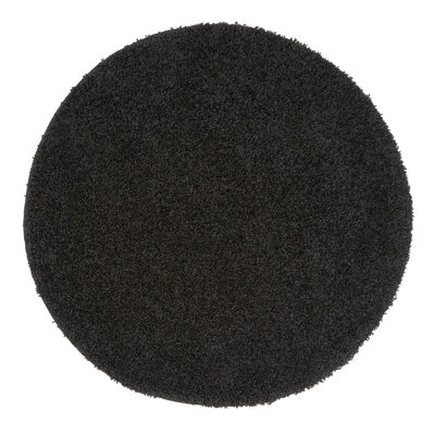 Buddy Washable Plain Rugs in Black
