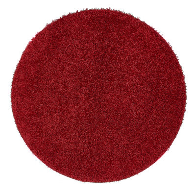 Buddy Washable Plain Rugs in Red DIY at B&Q