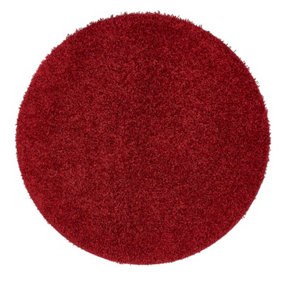 Buddy Washable Plain Rugs in Red