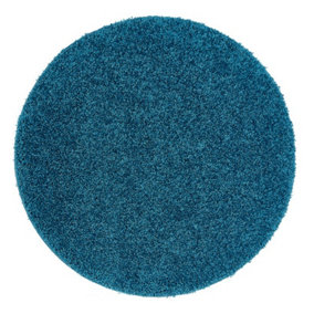 Buddy Washable Plain Rugs in Teal Blue