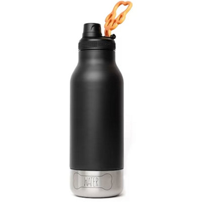 Buddy Water Bottle with Removable Dog Water Bowl Black 1005ml