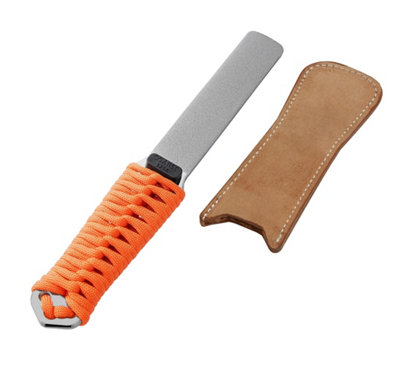 BUDDYGUARD™ Dual-Grit Diamond Sharpening Stone with Leather Strap