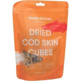 Buddylicious 100% Natural Cod Skin Cubes Dog Treats GMO Free Gluten Free
