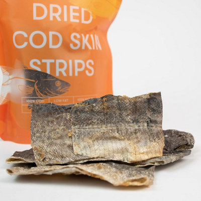 Buddylicious 100% Natural Cod Skin Strips Dog Treats GMO Free Gluten Free