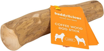 Buddylicious 100% Natural Coffee Wood Dog Chew Non-Splinter Coffee Sticks For Dogs Large up to 30KG