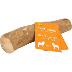 Buddylicious 100% Natural Coffee Wood Dog Chew Non-Splinter Coffee Sticks Large Dogs up to 30KG