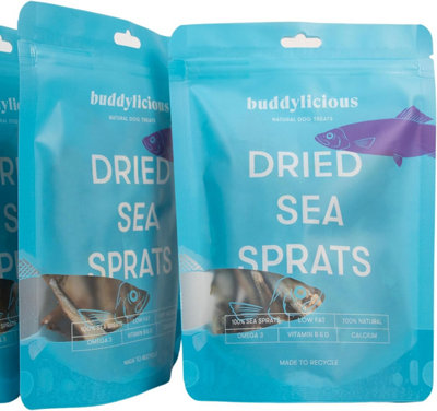 Buddylicious 100% Natural Sea Sprats Dog Treats GMO Free Gluten Free