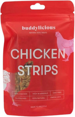 Buddylicious Dog Treats Chews 100% Natural Chicken Strips GMO Free Gluten Free