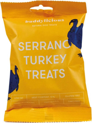 Buddylicious Dog Treats Chews Natural Healthy Serrano Gluten Free Omega 6 & 9 - Turkey