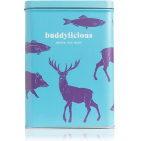 Buddylicious Natural Dog treats Chews Gift Box  Presented In Lovely Collectors Tins Wild Animal Theme Gift Box