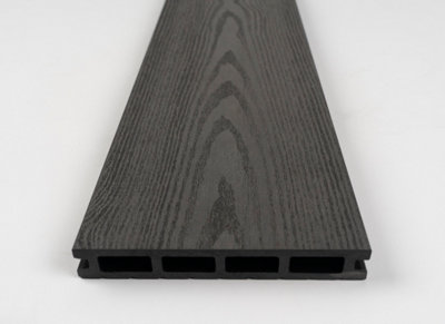 Budget Composite Decking 140mm x 3m Black PK6 (Clips Included)