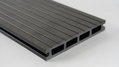 Budget Composite Decking 140mm x 5m Black PK4 (Clips Included)