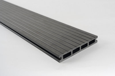 Budget Composite Decking 140mm x 5m Grey PK4 (Clips Included)