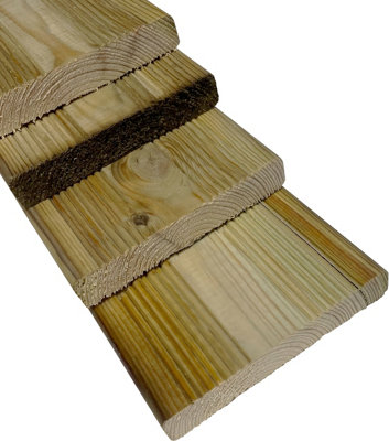 Budget Decking Board 2.4m (120x20mm) fully treated (pack of 4)