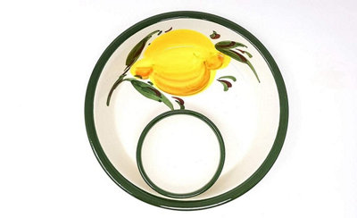 Buena Vida Hand Painted Lemon Ceramic Kitchen Dining Olive Dish (Diam) 16cm