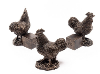 Buff Orpington Chicken Plant Pot Feet - Set of 3 - L6.7 x W7 x H9.5 cm