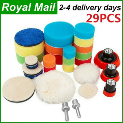 5X Buffing Polishing Pad Mop Wheel Drill Kit For Car Polisher Aluminum