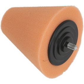 Buffing & Polishing Foam Cone - 35 to 84 x 82mm - 1/4" UNC Thread - Firm