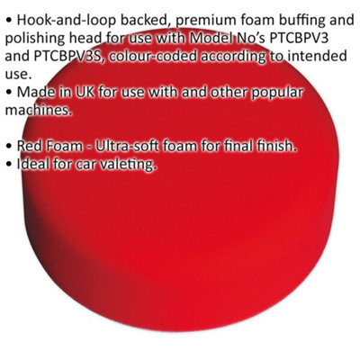 Buffing & Polishing Foam Head - 150 x 50mm - Hook-and-Loop - Ultra Soft