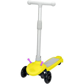 Bug Q5 Electric Kids E Scooter 3 Wheel Ride On Adjustable Foldable Handle Yellow