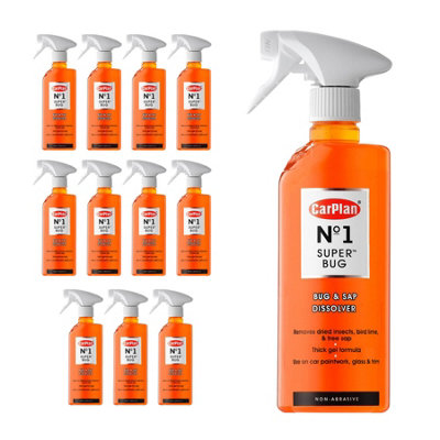 Bug Sap and Insect Remover CarPlan No.1 Super Bug Spray with Trigger 600ml x12