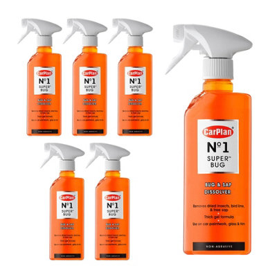 Bug Sap and Insect Remover CarPlan No.1 Super Bug Spray with Trigger 600ml x6