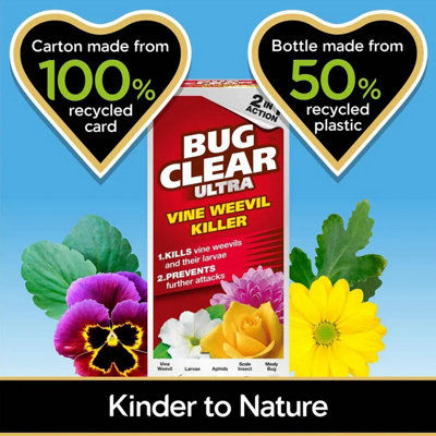 BugClear Ultra Vine Weevil Killer Concentrate 2 In 1 Kills Prevents Bugs 480ml