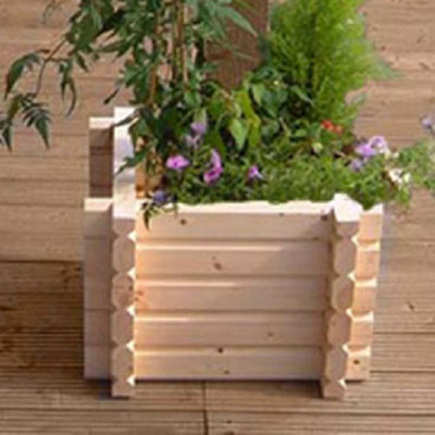 Buildround Square Planter - Timber - L122 x W122 x H33 cm