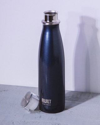 Built 500ml Double Walled Stainless Steel Water Bottle Midnight Blue