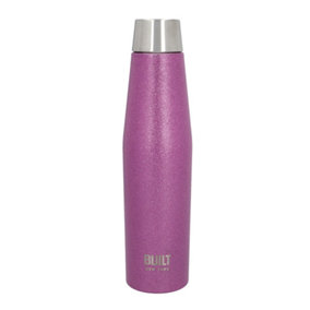 BUILT Apex 540ml Insulated Water Bottle, BPA-Free 18/8 Stainless Steel - Purple Glitter