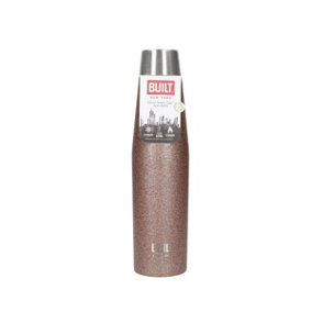BUILT Apex 540ml Insulated Water Bottle, BPA-Free 18/8 Stainless Steel - Rose Gold Glitter