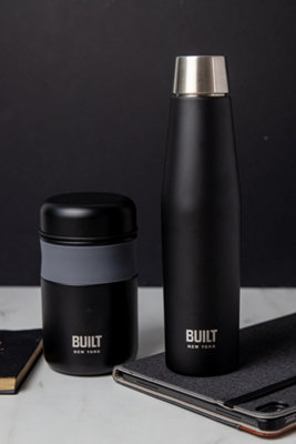 BUILT Apex Insulated Water Bottle & Food Flask Set, Black