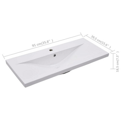 Built-in Basin 91x39.5x18.5 Cm Ceramic White